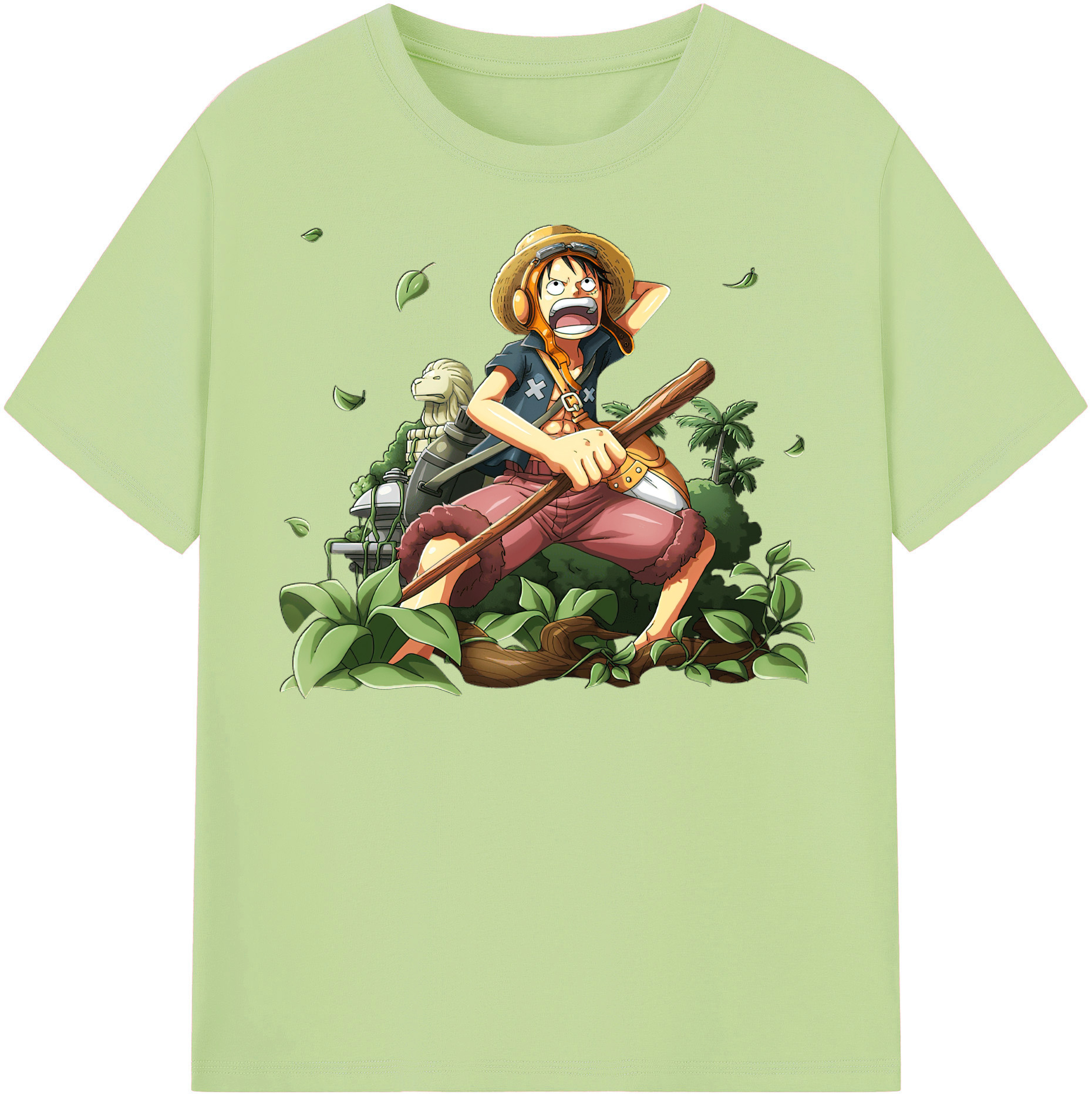 ワンピース モンキー・D・ルフィ ONE PIECE Monkey D. Luffy 綿100％半袖Tシャツ（フロントプリント）